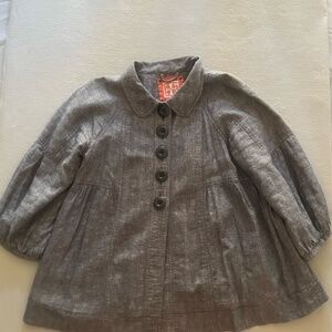 Boho Chic Free People Linen Blend Oversized Swing Jacket L